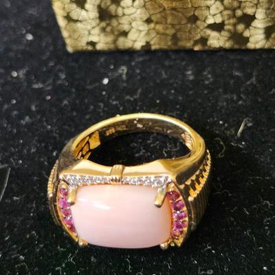 D'Joy 925 Peruvian Pink Opal ring