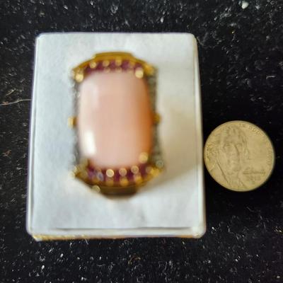 D'Joy 925 Peruvian Pink Opal ring