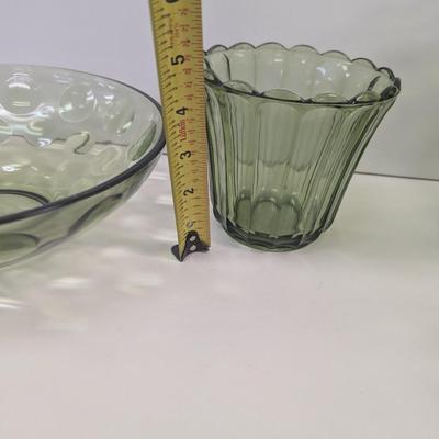 LE Smith Moon & Stars Pedestal Scalloped Shaped & Ribbed Scallop Shaped Hazel Atlas Bowl #39