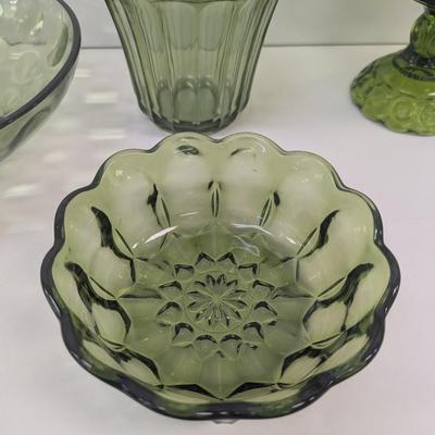 LE Smith Moon & Stars Pedestal Scalloped Shaped & Ribbed Scallop Shaped Hazel Atlas Bowl #39