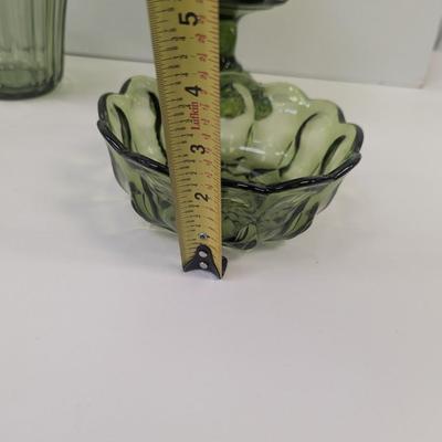 LE Smith Moon & Stars Pedestal Scalloped Shaped & Ribbed Scallop Shaped Hazel Atlas Bowl #39