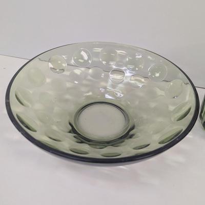 LE Smith Moon & Stars Pedestal Scalloped Shaped & Ribbed Scallop Shaped Hazel Atlas Bowl #39