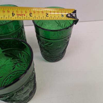 Anchor Hocking Forest Green Sandwich Plates Bowls & Glasses #41