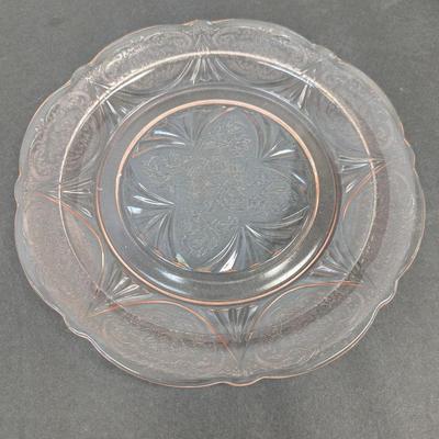 39 Pieces Of Hazel Atlas Royal Lace Pink Depression Glass Saucer With Etched Flowers #42