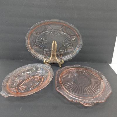 Pink Depression Mayfair Anchor Hocking & Royal Lace Serving Dishes