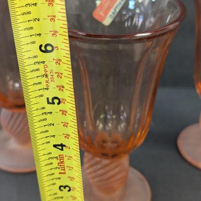 Fostoria Captiva Shell Pink Goblets Marked