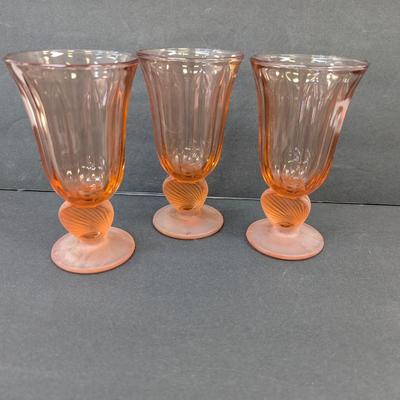 Fostoria Captiva Shell Pink Goblets Marked