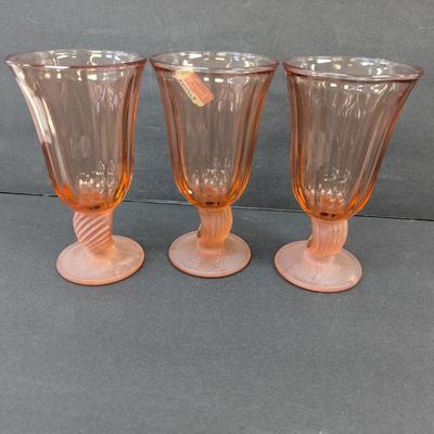 Fostoria Captiva Shell Pink Goblets Marked