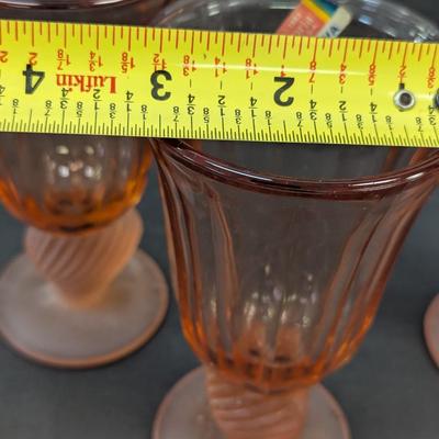 Fostoria Captiva Shell Pink Goblets Marked