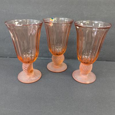 Fostoria Captiva Shell Pink Goblets Marked