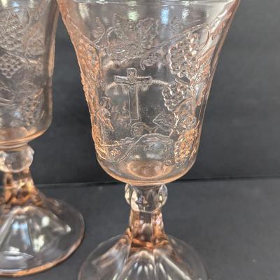 Tiara Indiana Pink Chalice Goblets