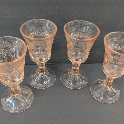Tiara Indiana Pink Chalice Goblets