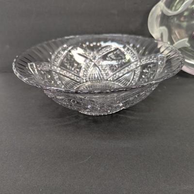 Flower Medallion Large Bowl & Purple Flower Platter