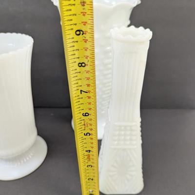 Fire King Milk Glass Hobnail Pot Anchor Hocking Vases #46