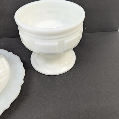 Octagon Anchor Hocking Candy Dish Butter Dish Planter #48
