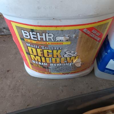 PAINTING SUPPLIES, BEHR 2.5 GALLON DECK AND MILDEW STAIN REMOVER & PAINT THINNER