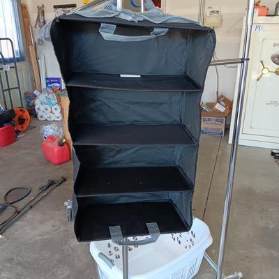 DOUBLE ROD GARMENT RACK, LAUNDRY BASKETS, COAT HANGERS AND DOOR HANGER