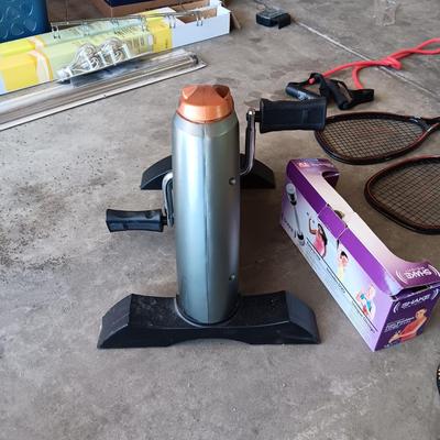 HIKING STICKS, MARCY CARDIO MINI CYCLE, RACQUETBALL AND SHAKE WEIGHT
