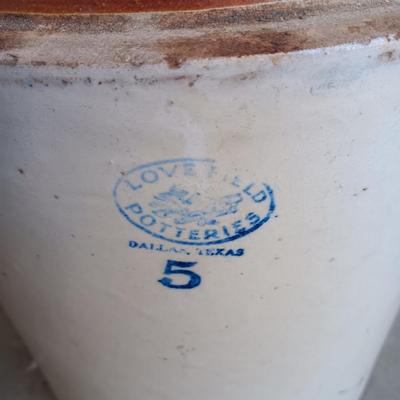 LARGE #5 LOVELAND POTTERIES CLAY JUG