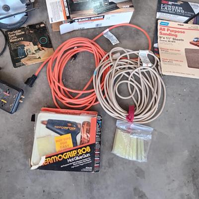 CIRCULAR SAW, SANDER, GLUE GUN, EXTENSION CORDS AND MORE