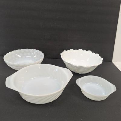 Milk Glass Serving Bowls