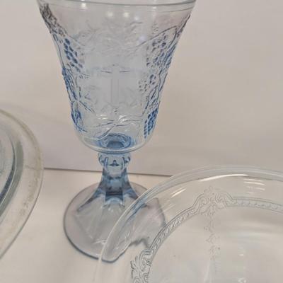 Assortment Of Vintage Depression Glass Fire King Last Supper Glasses Tiara Glass