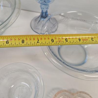 Assortment Of Vintage Depression Glass Fire King Last Supper Glasses Tiara Glass
