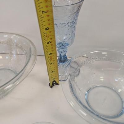 Assortment Of Vintage Depression Glass Fire King Last Supper Glasses Tiara Glass