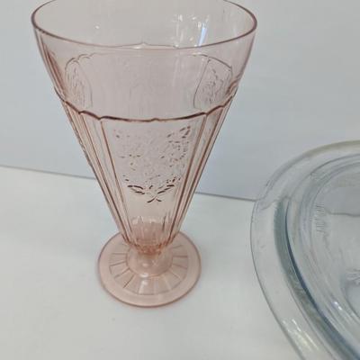 Assortment Of Vintage Depression Glass Fire King Last Supper Glasses Tiara Glass