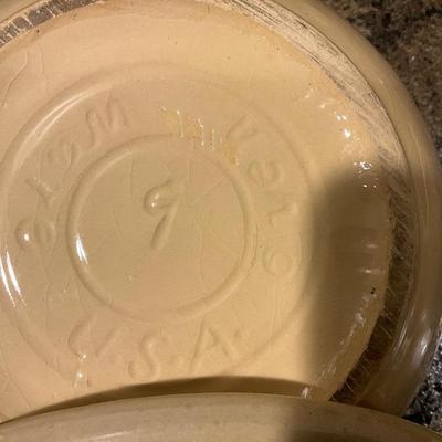 Vintage Pottery OvenWare bowls with blue/white Strips #8, #9