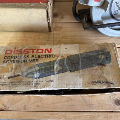 CORDLESS ELECTRIC SCREWDRIVER, CIRCULAR SAW AND A SANDER
