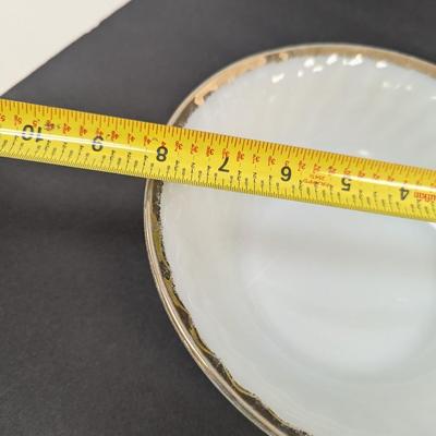 13 Pieces Of Fire King Gold Trim Dishes