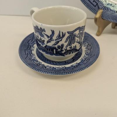 24 Pieces Of Churchill Blue Willow England Dishes Set Of 8 Choice 1