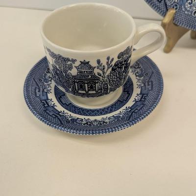24 Pieces Of Churchill Blue Willow England Dishes Set Of 8 Choice 2