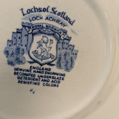17 Pieces - Lochs Of Scotland Loch Achray Royal Warwick Hand Engraving Dishes #58