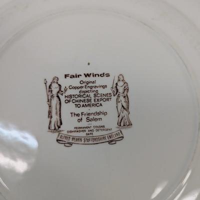9 - Alfred Meakin Fair Winds Friendship Of Salem Plates Original Copper Engravings