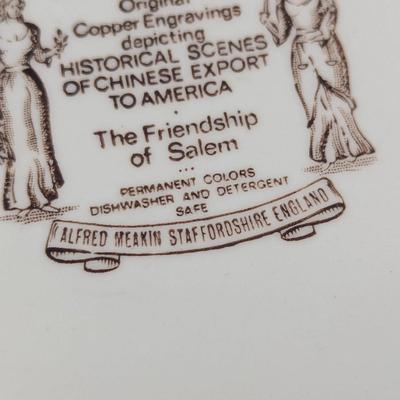 9 - Alfred Meakin Fair Winds Friendship Of Salem Plates Original Copper Engravings