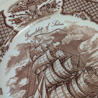 9 - Alfred Meakin Fair Winds Friendship Of Salem Plates Original Copper Engravings