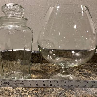 Glass canister and bowl