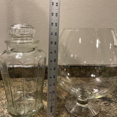 Glass canister and bowl