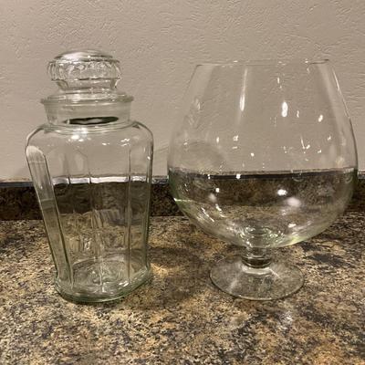 Glass canister and bowl