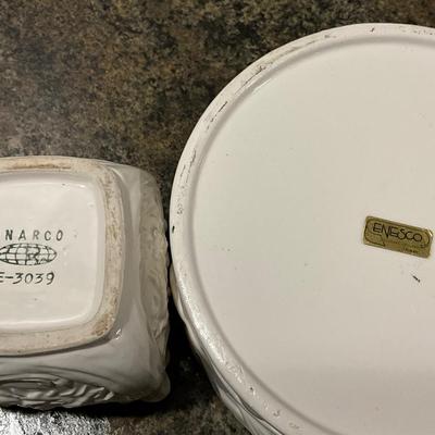 Inarco dish, Enesco Basket, Recipe Box