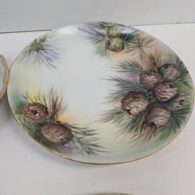 Reinhold Schlegelmilch RS Germany Floral Plate Oscar & Edgar Gutherz O & EG Royal Austria Plate Hand Painted Fan Crest Japan Plates