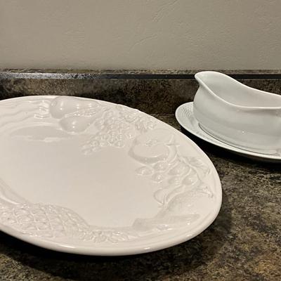 Large Serving Platter and Gravy Dish