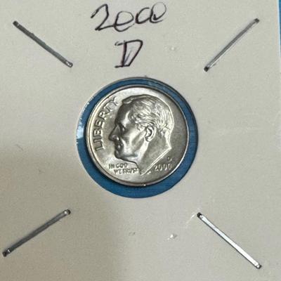 2000 D Roosevelt Dime (MS) UNC.