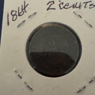 1864 2 Cent Coin