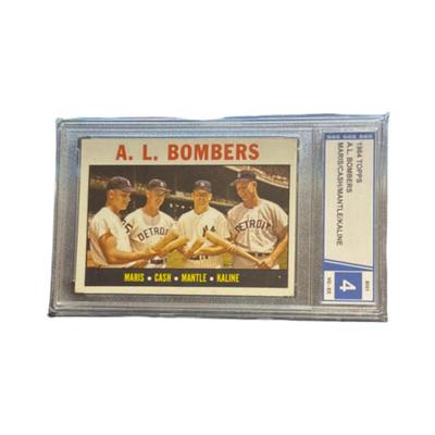 1964 Topps A.L.Bombers Maris, Cash, Mantle, Kaline 4 VG-EX