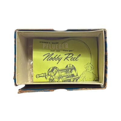 Pflueger NOBBY No. 1965 Free Spool Red Satin Finish with Original Box & Manual Circa-1965