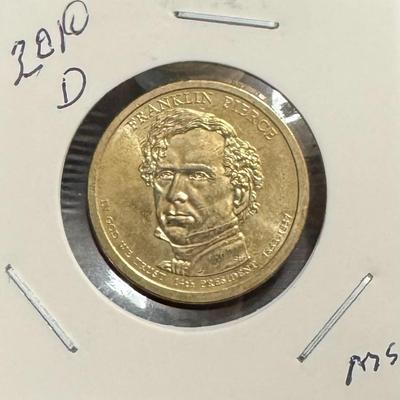 2010 D USA President Dollar Franklin Pierce MS