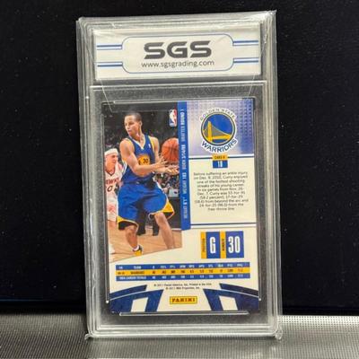 2010 Panini ABS. MEM. Stephen Curry RC Graded 8 NM-MT